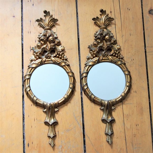 Vintage Other - ✨HP✨Vtg. Toleware Gold Gilt Florentine Wall Mirror